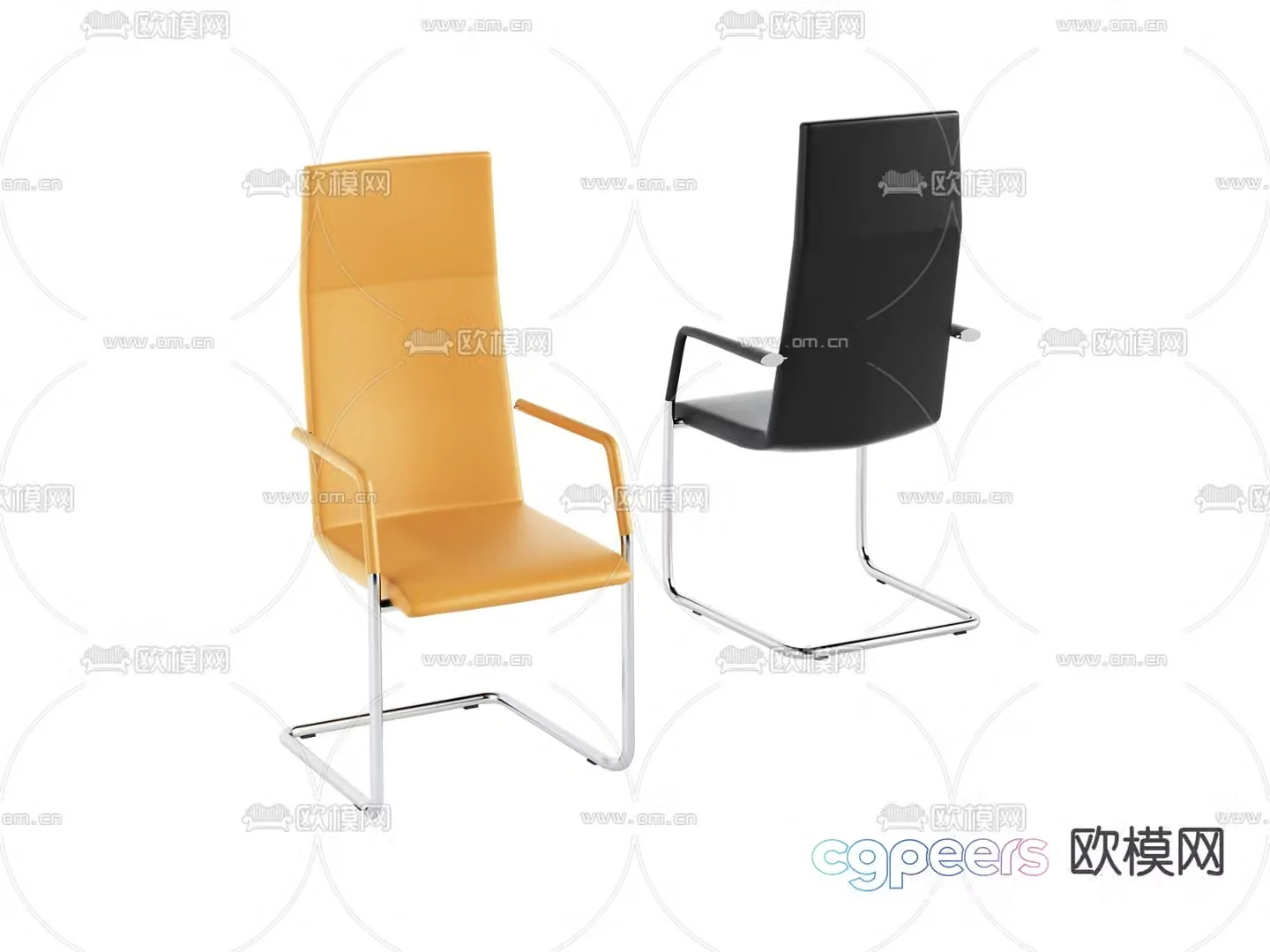 Leather chair casual chair armchair 3d model