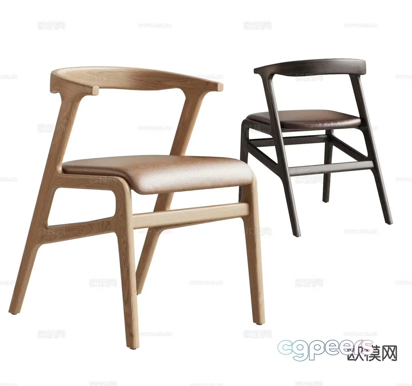 Modern single chair dining chair chair 3d model