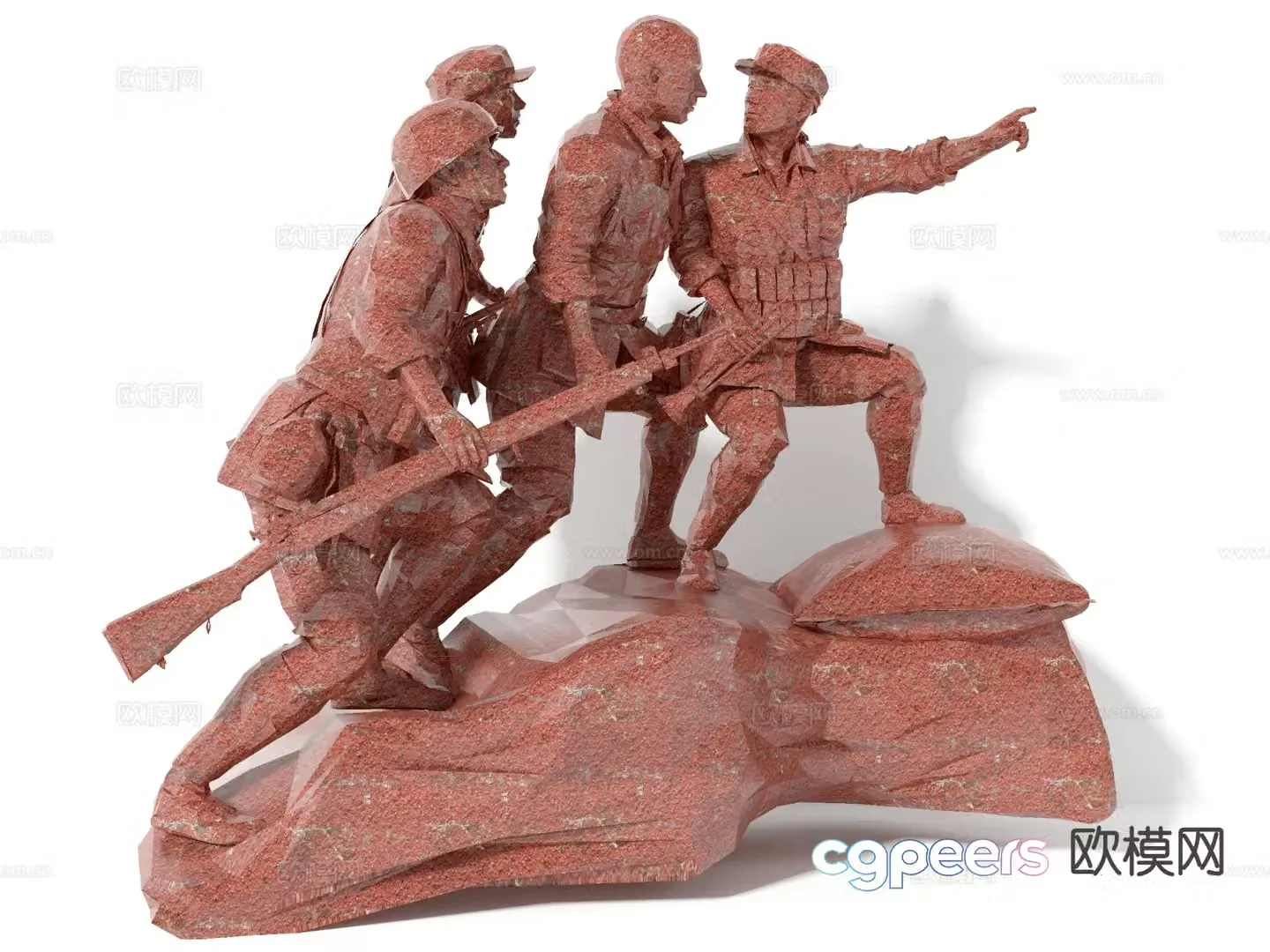 red army sculpture statue figure sculpture 3d model