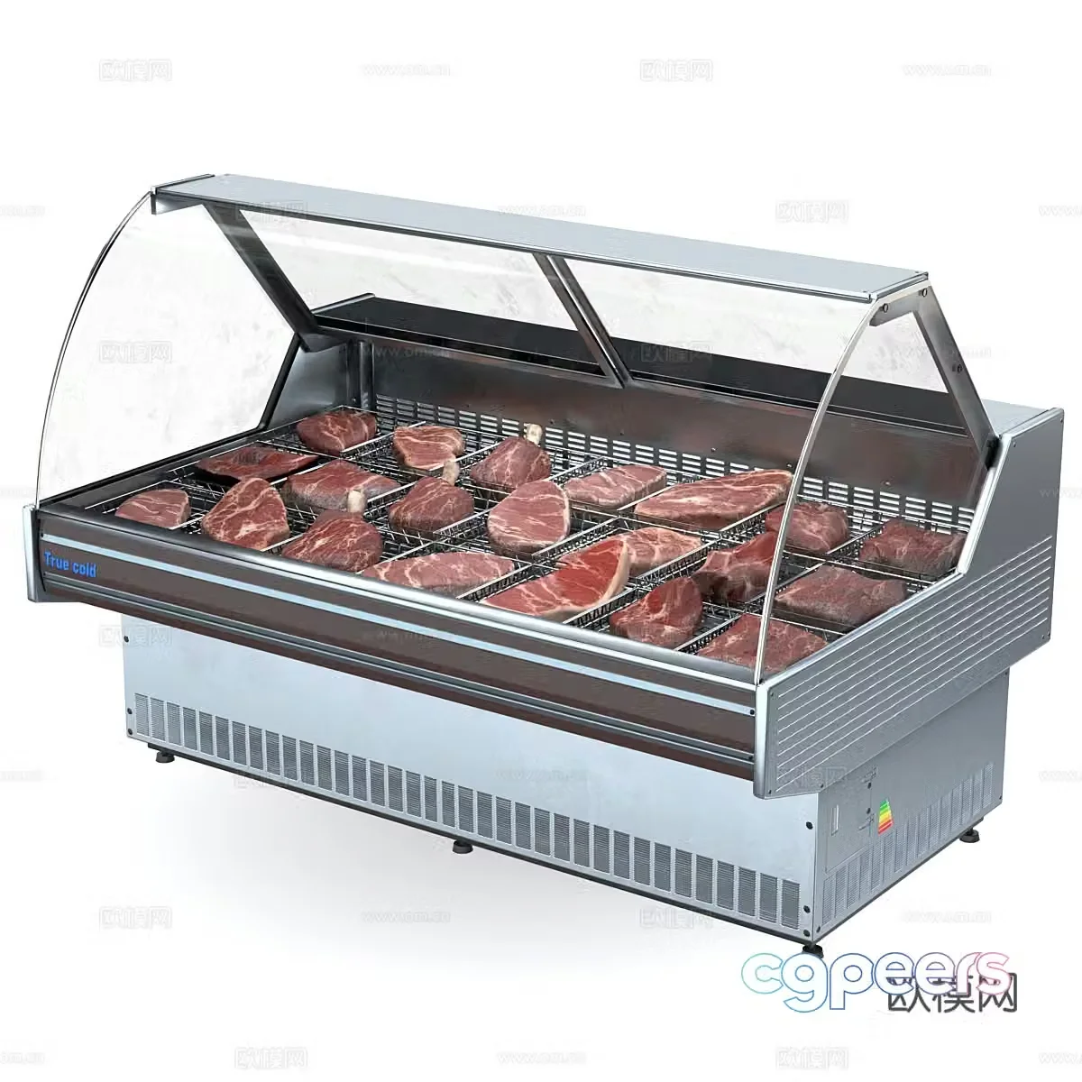 Meat commercial display refrigerator 3D model