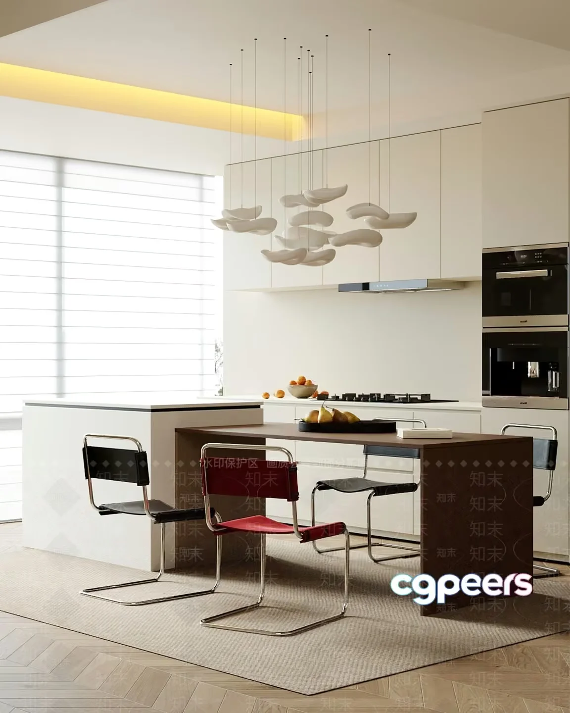 Modern Kitchen Design 3D Model – 17571 – CORONA Render