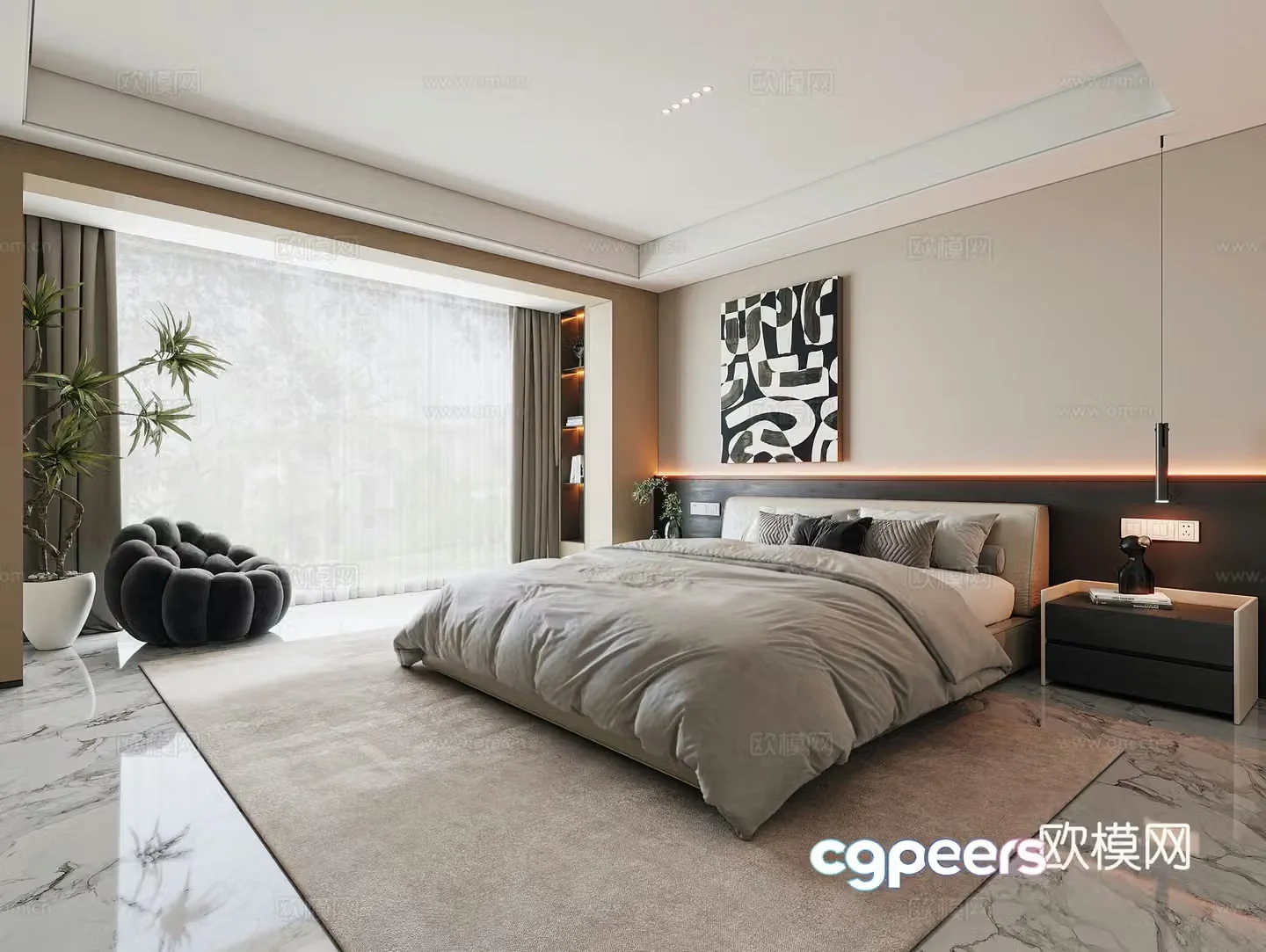 Modern bedroom 3d model