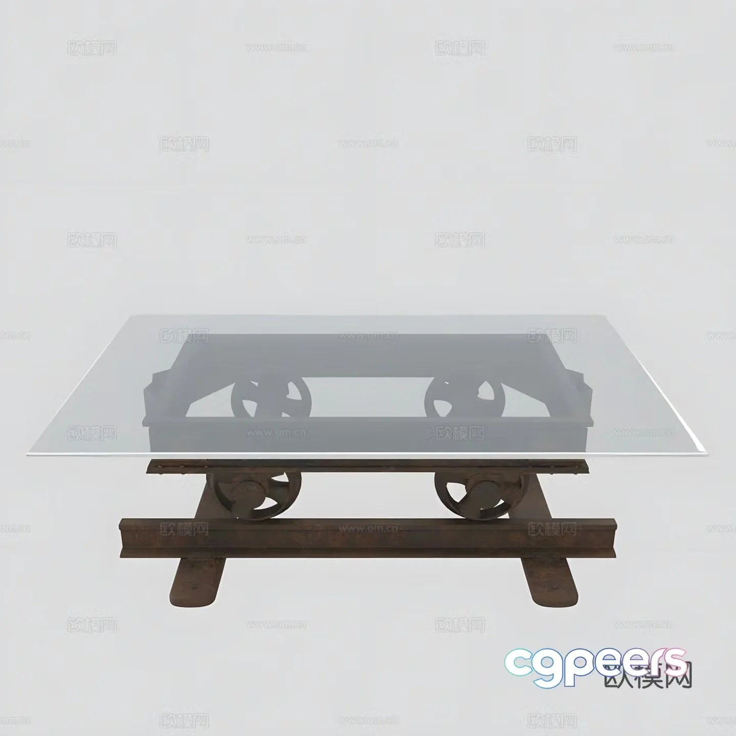 Glass coffee table 3d model