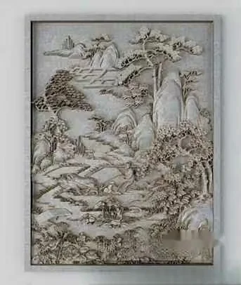 This Image Depicts A Serene Asian-Inspired Landscape Painting 3D Model – 19498 – VRAY Render