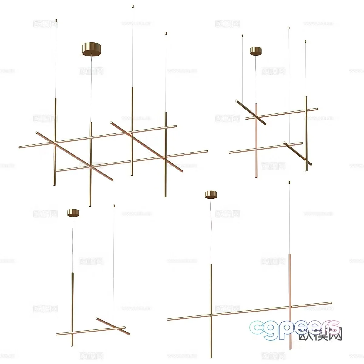 Modern light luxury minimalist Flos Coordinates suspension chandelier 3d model