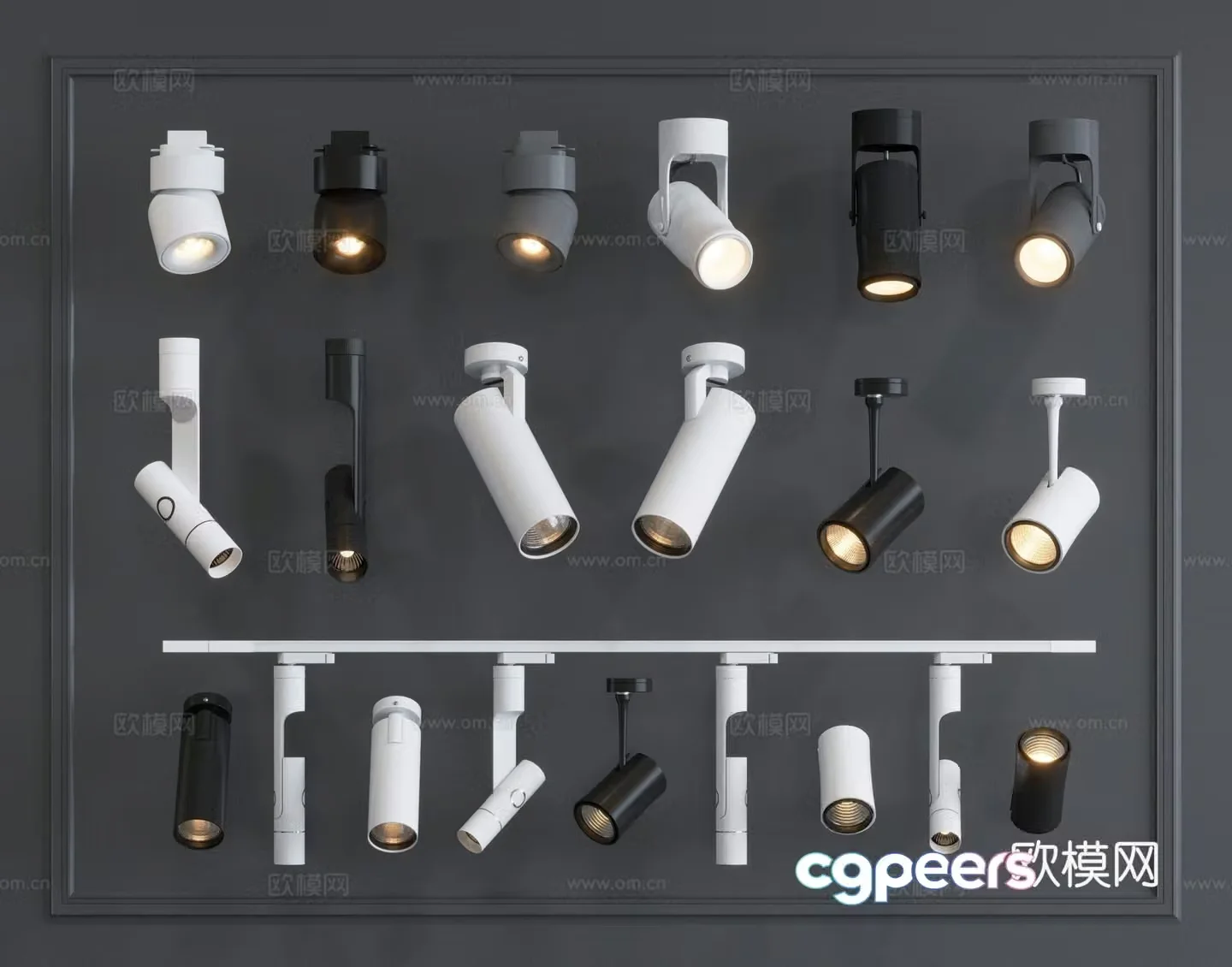 Modern downlight spotlight track light 3d model