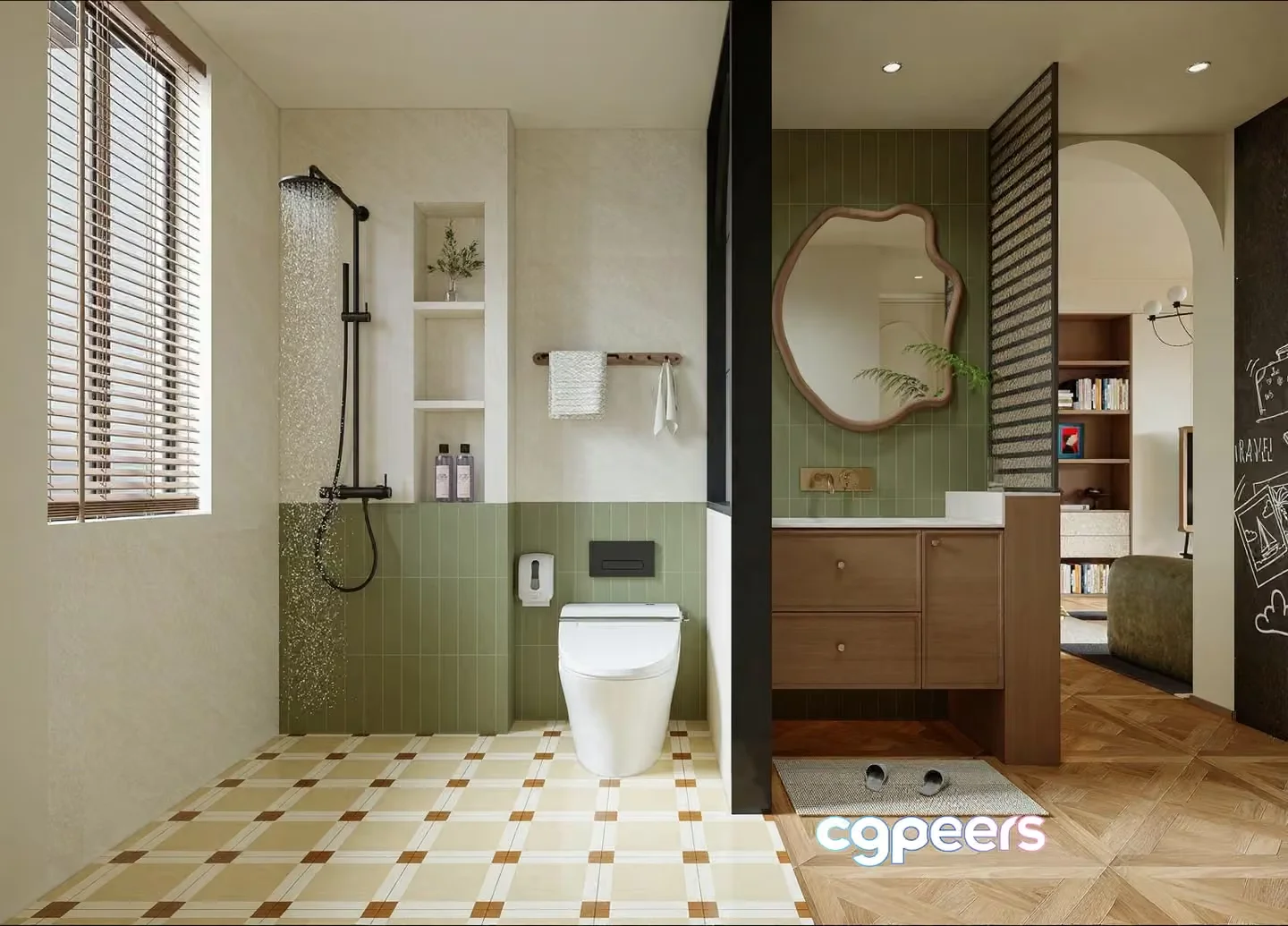 Modern Bathroom Design 3D Model – 5318 – VRAY Render
