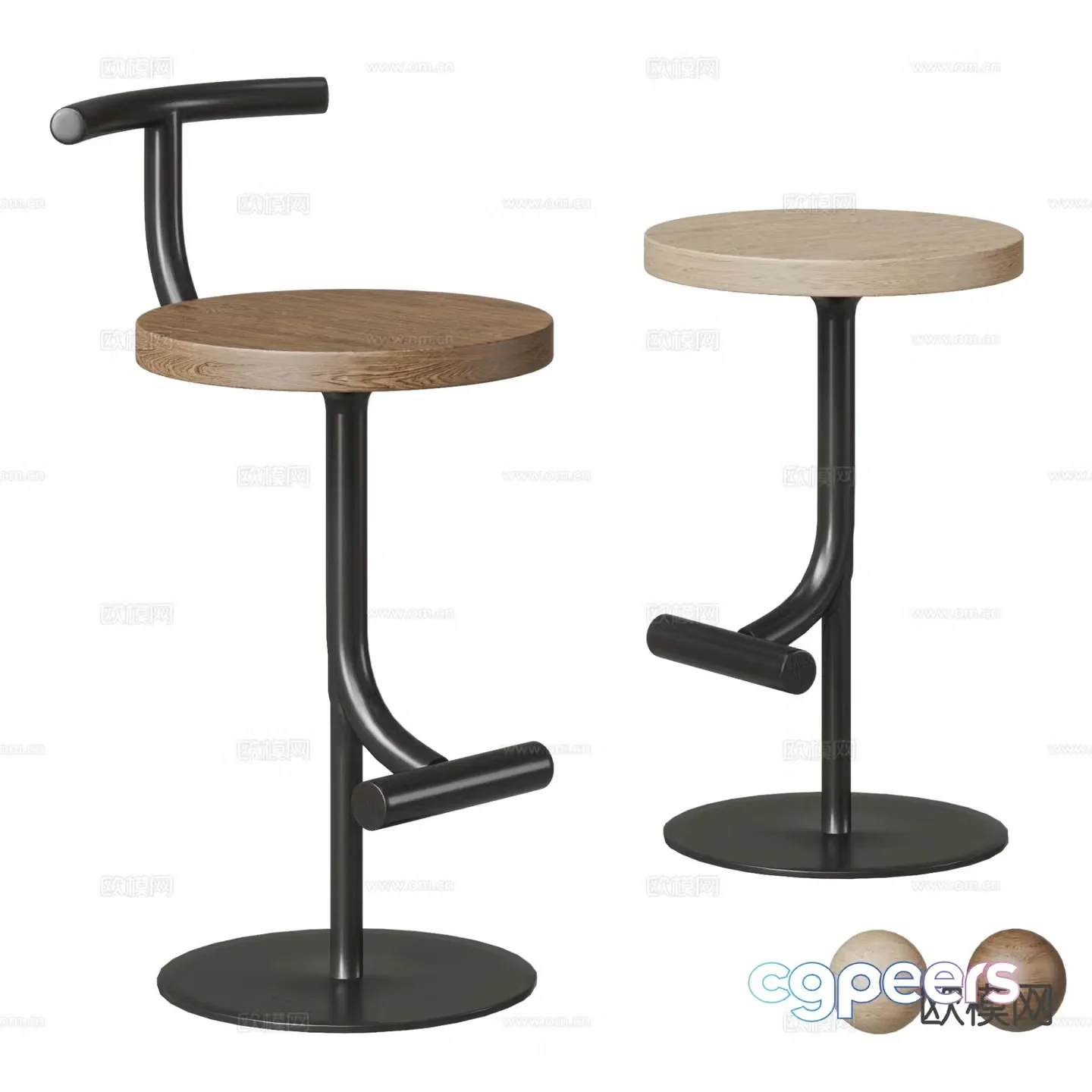 Modern bar stool bar stool high stool 3d model