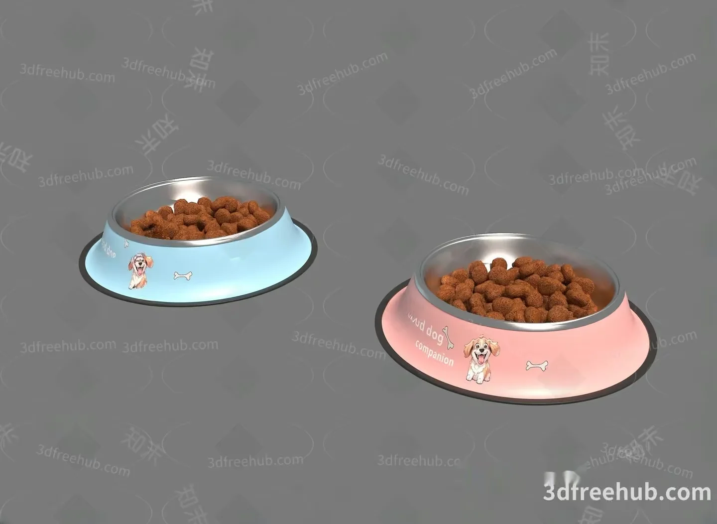 Dog Bowls 3D Model – 21093 – VRAY Render