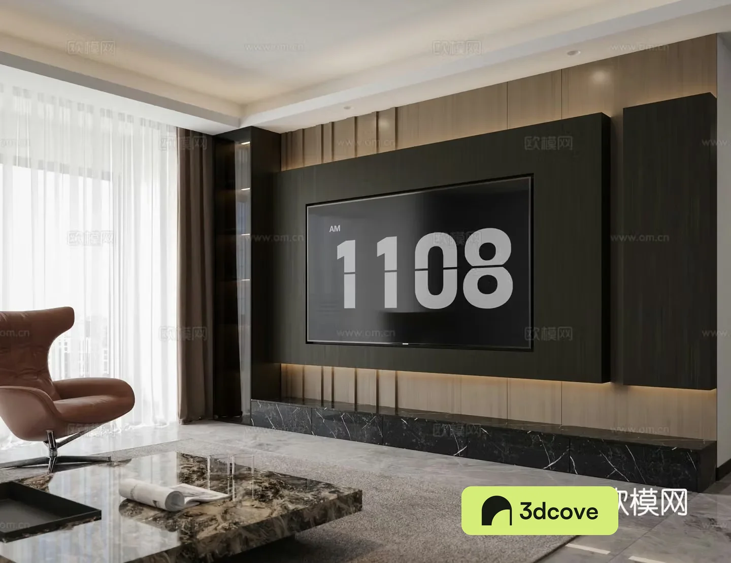 Modern living room Modern TV background wall Italian light luxury living room TV background wall Italian living room