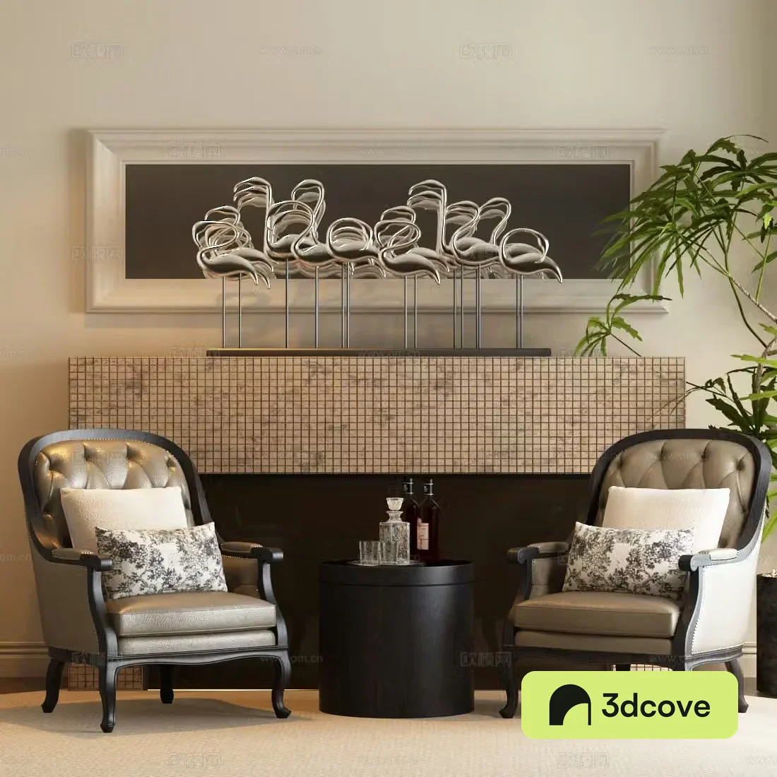 European casual chair French casual chair Modern French casual sofa Modern French fireplace