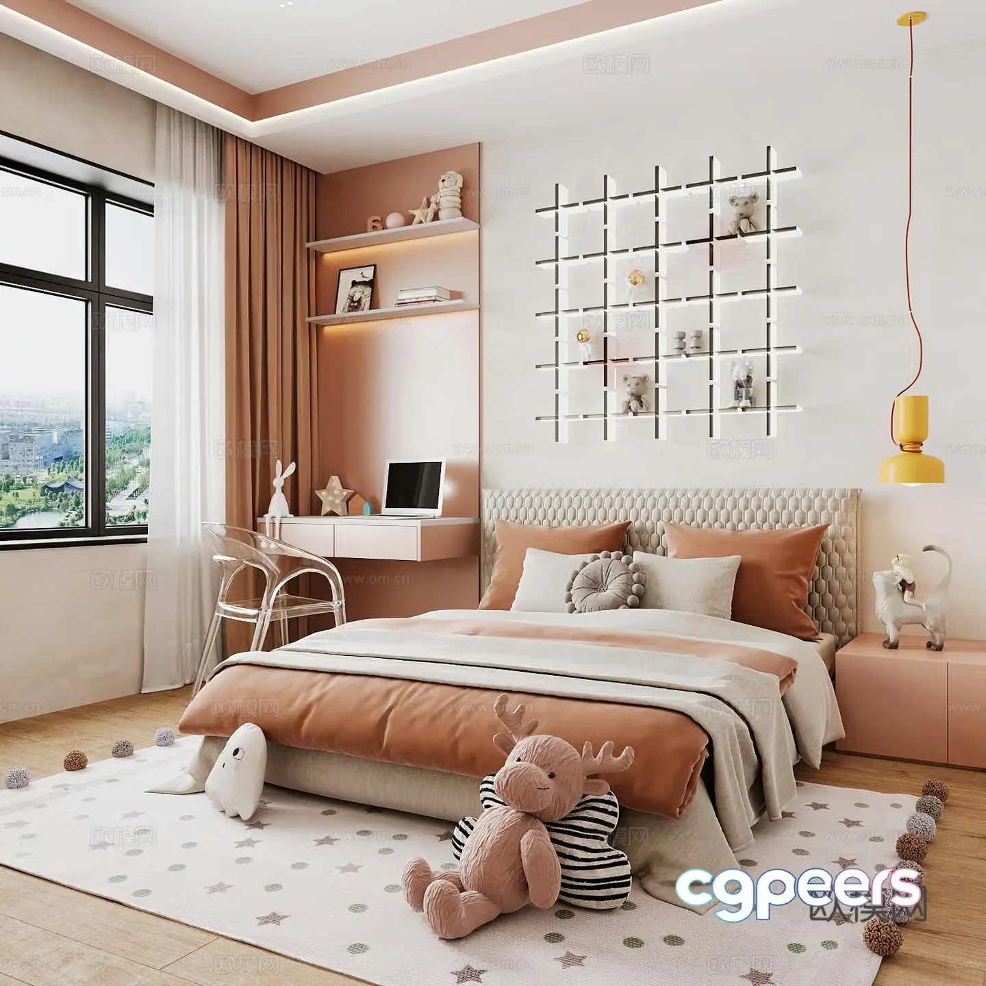 Modern children’s room girl’s room 3d model