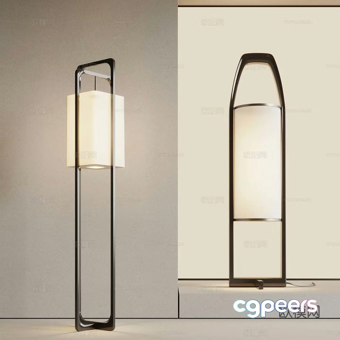 New Chinese floor lamp 3D model