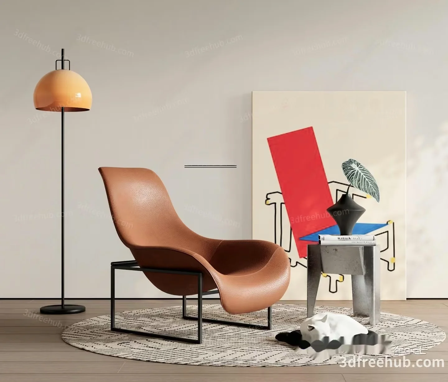 Modern Living Room 3D Model – 23264 – VRAY Render