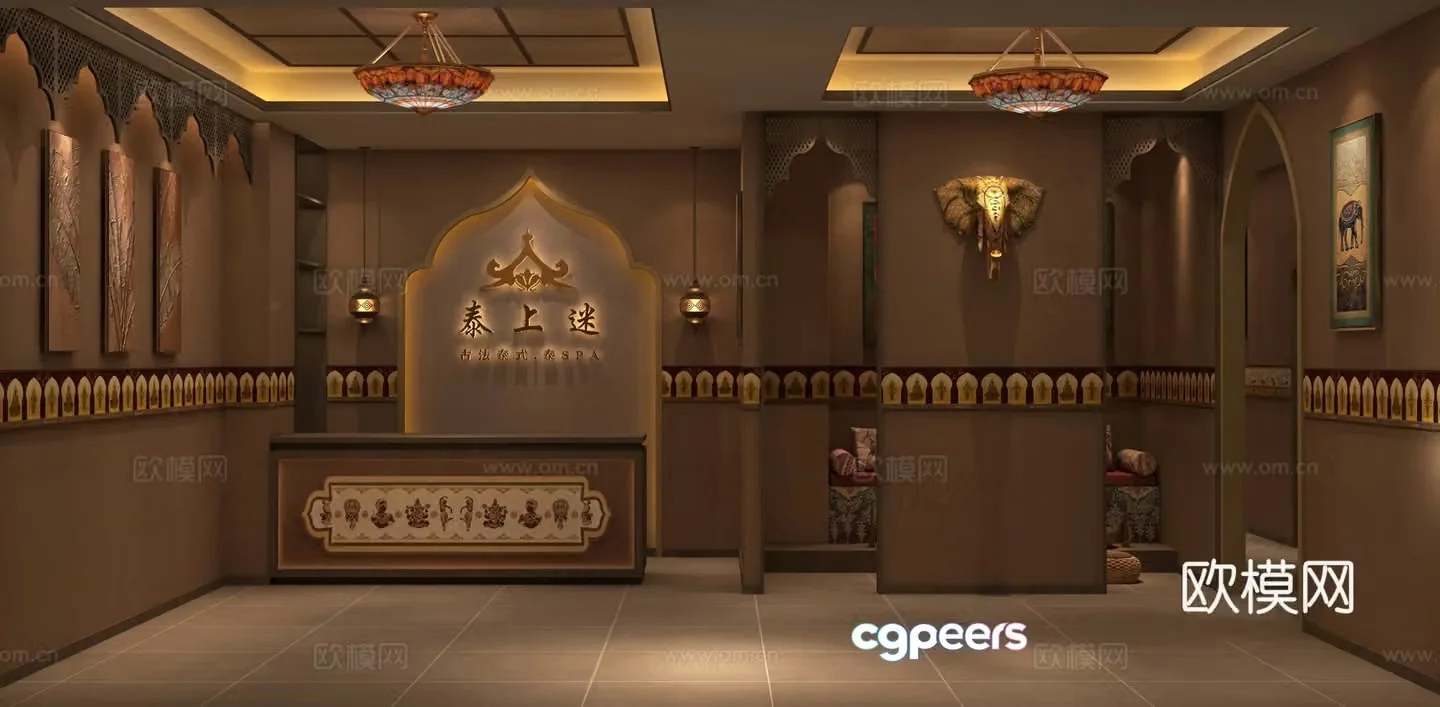 Thai massage shop lobby 3d model