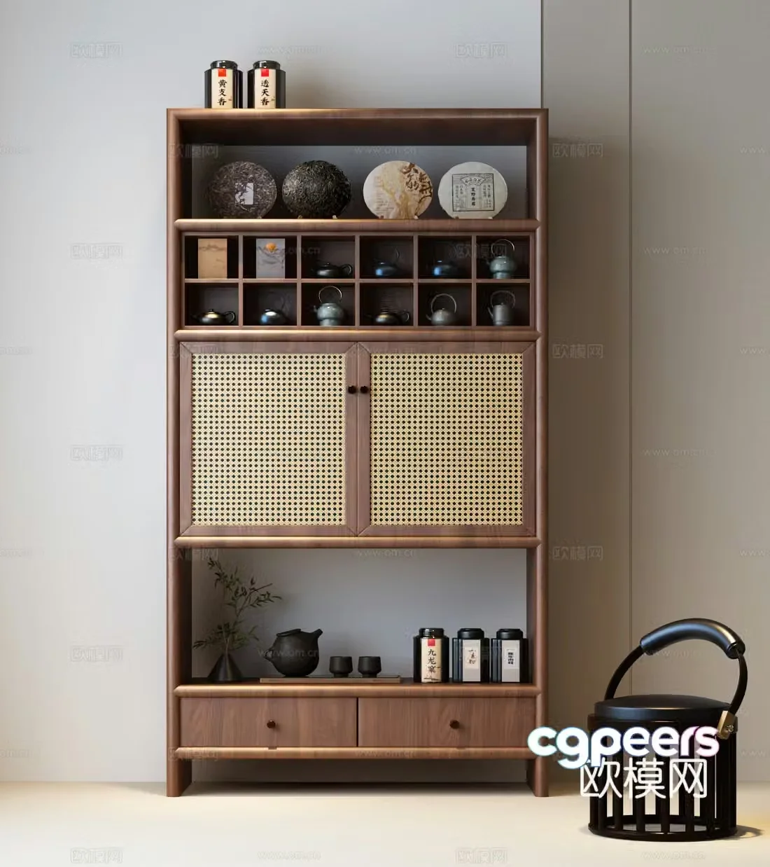 New Chinese-style tea cabinet Song’s tea cabinet Song’s medieval tea cabinet 3D model