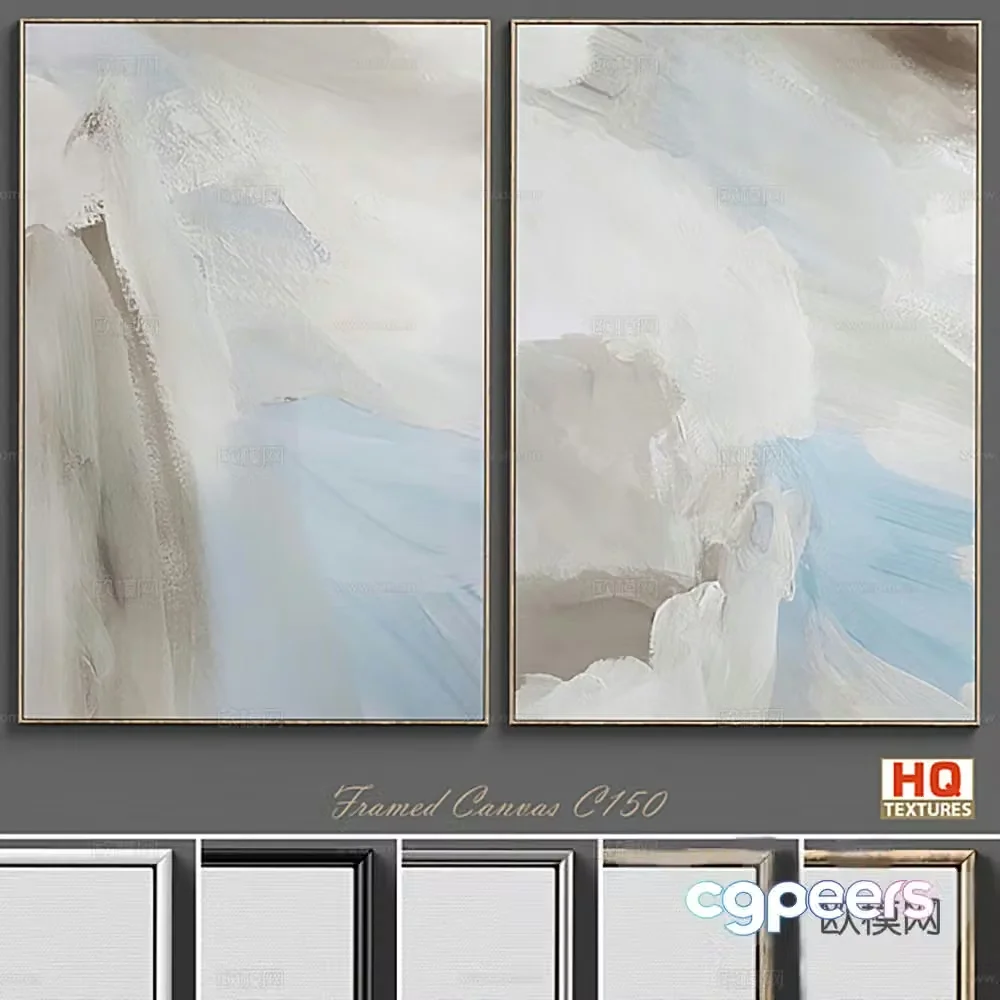 Modern hanging paintings decorative painting 3d model