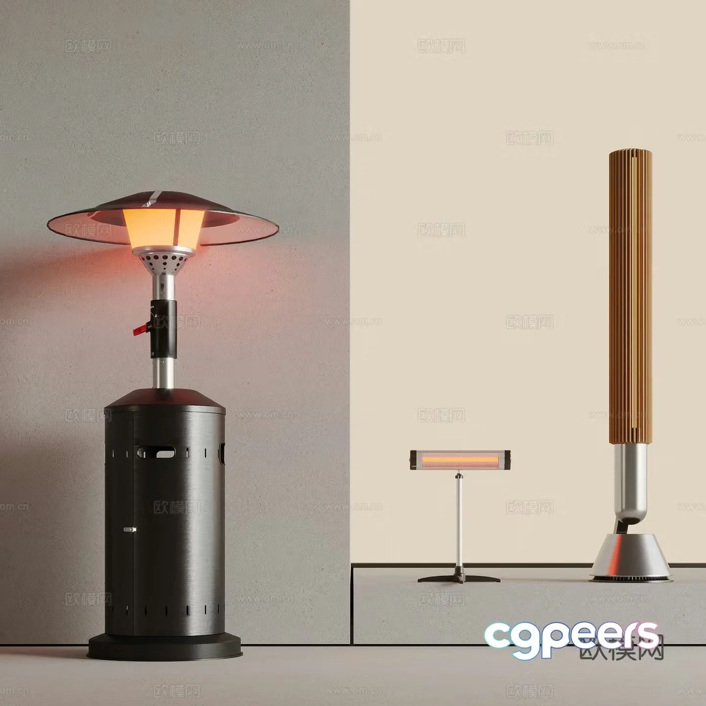 Modern heater infrared heating gas liquefied gas heating 3D model