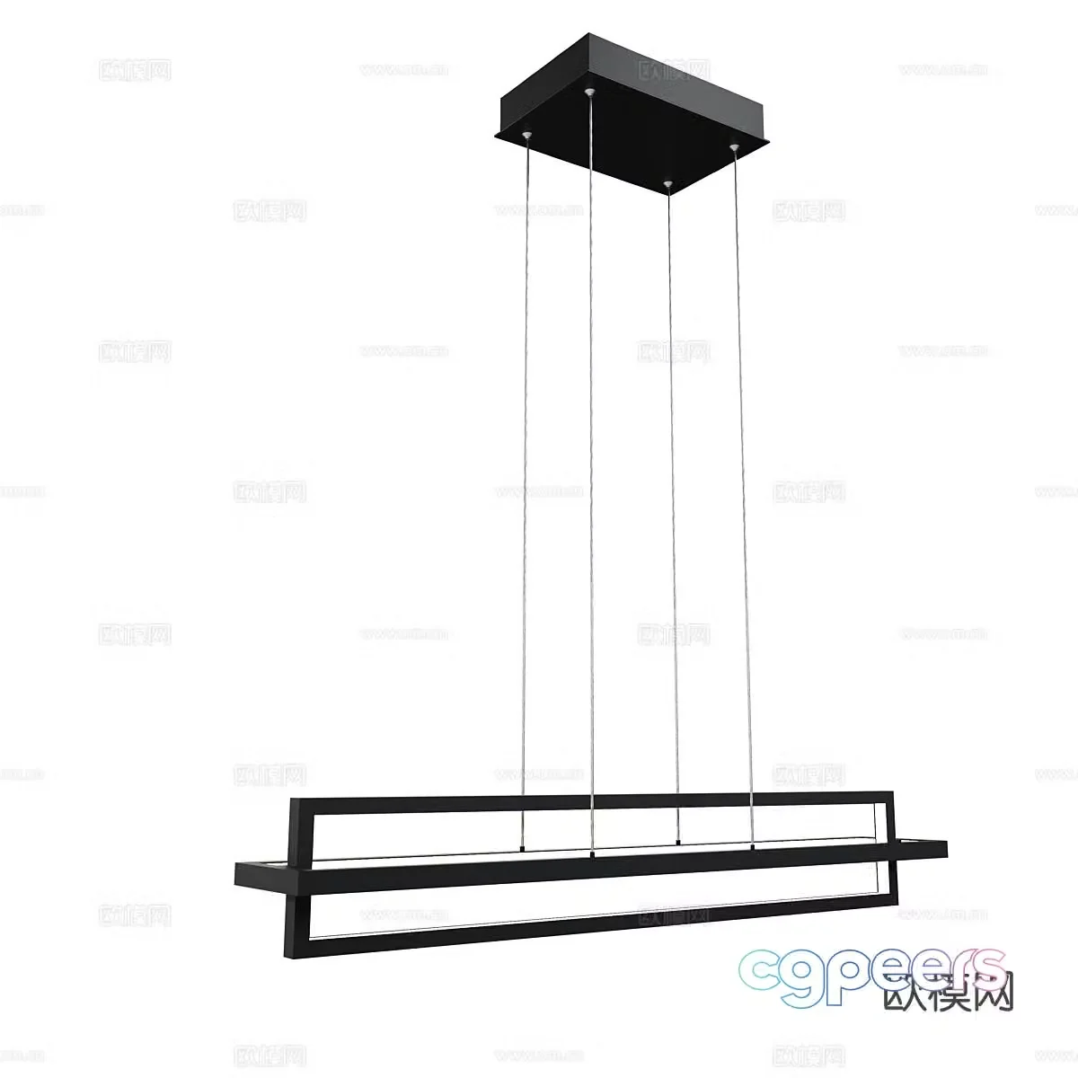 Modern minimalist chandelier long chandelier 3d model