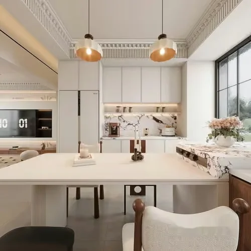Modern Minimalist Kitchen 3D Model – 12221 – VRAY Render