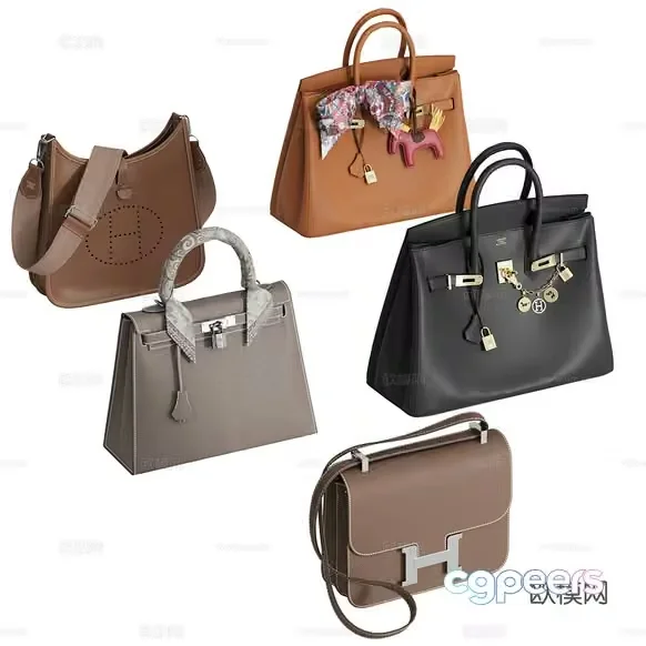 Brown Leather Handbags 3D Model – 22724 – CORONA Render