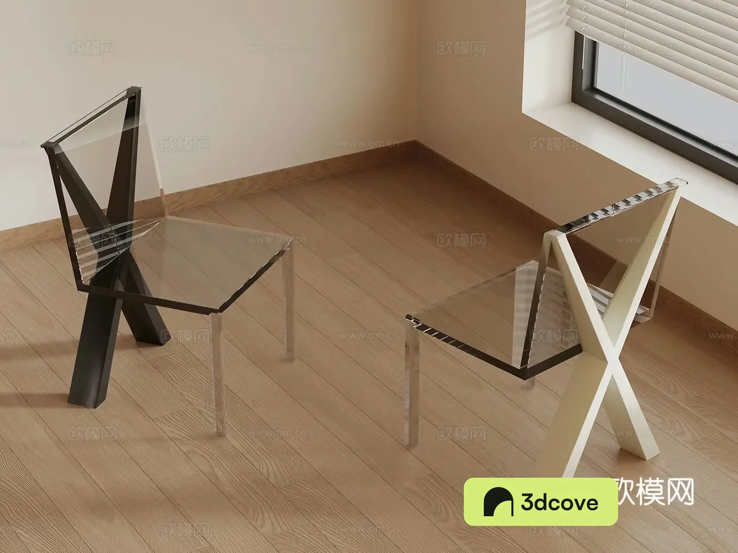 Modern transparent chair without armrests