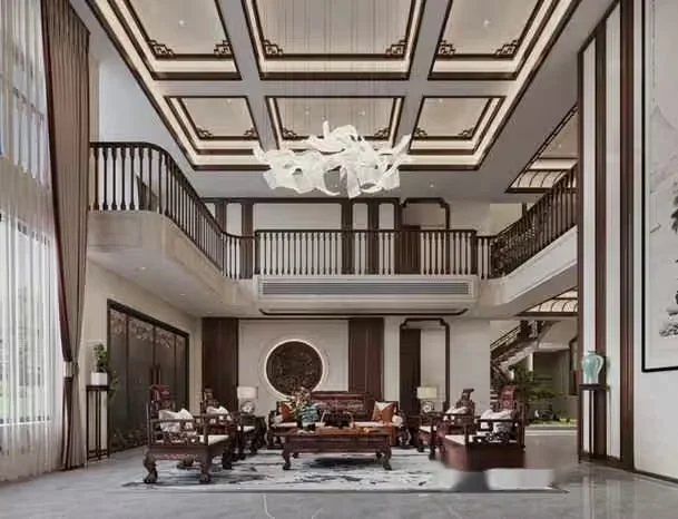 Modern High-Ceilinged Living Room 3D Model – 3412 – VRAY Render