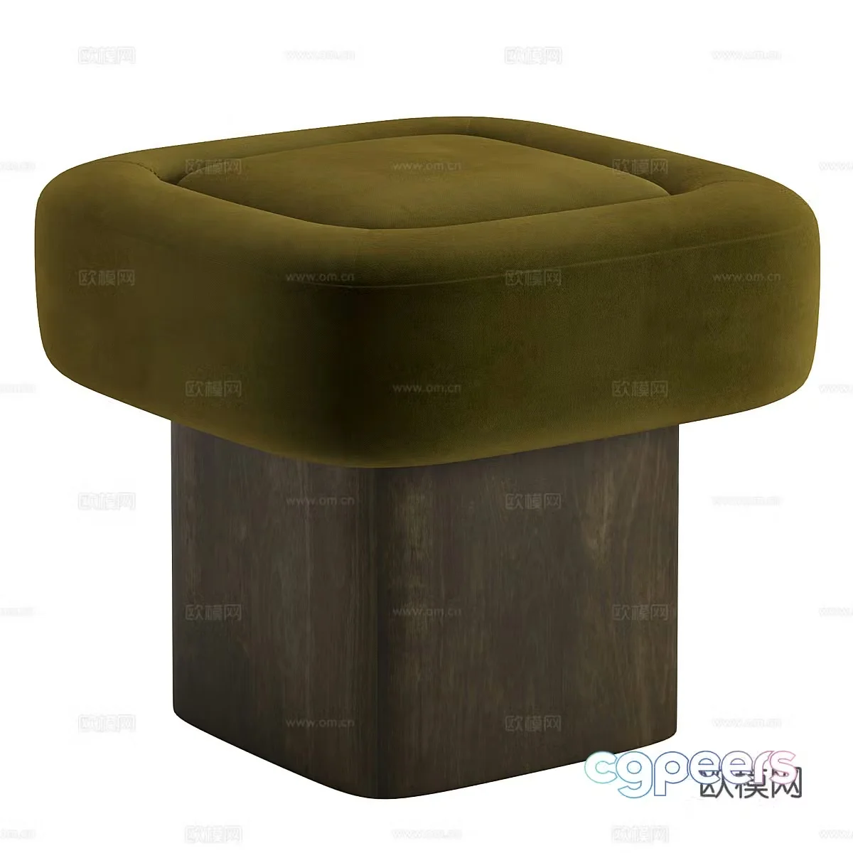 New Chinese style fabric wooden bench 3D model