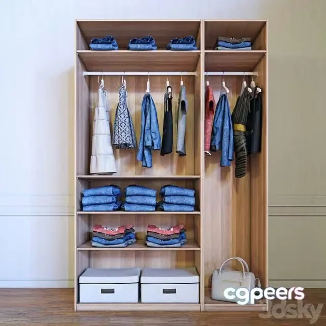 3ds Max Free – Ikea Wardrobe with Women Clothes