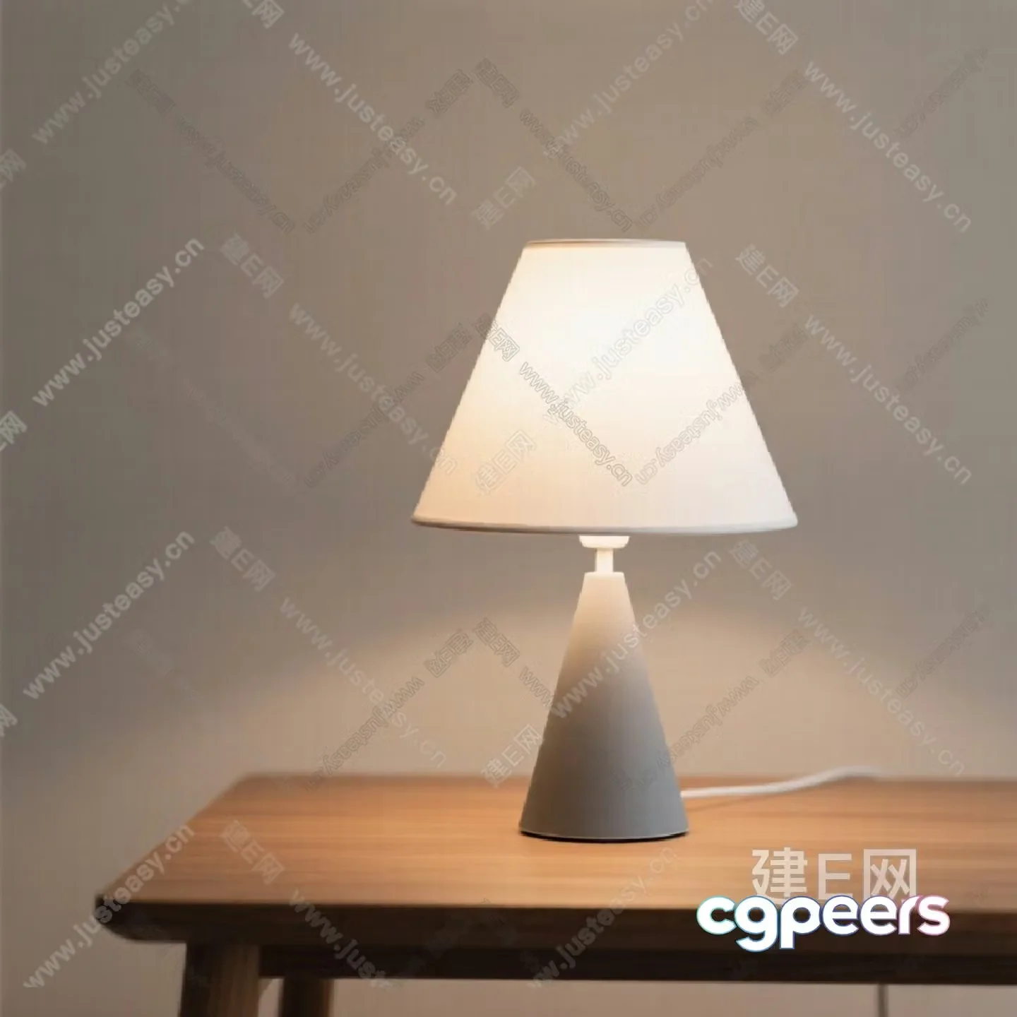 A Table Lamp On A Wooden Table 3D Model – 1931 – VRAY Render