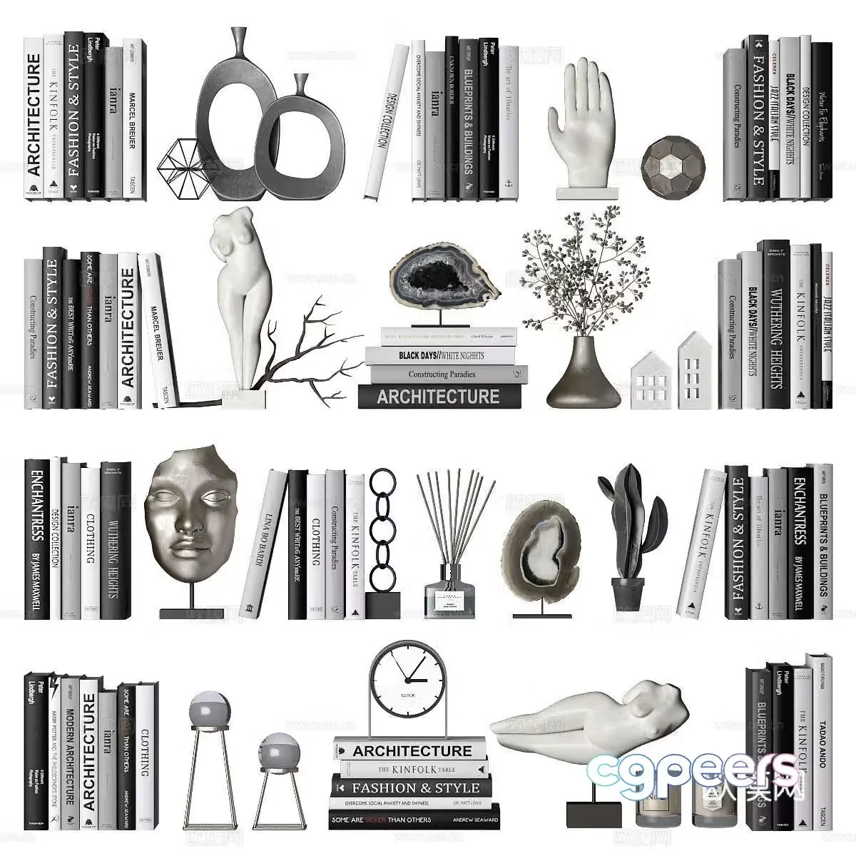 Decoration ornaments books crafts 3d model