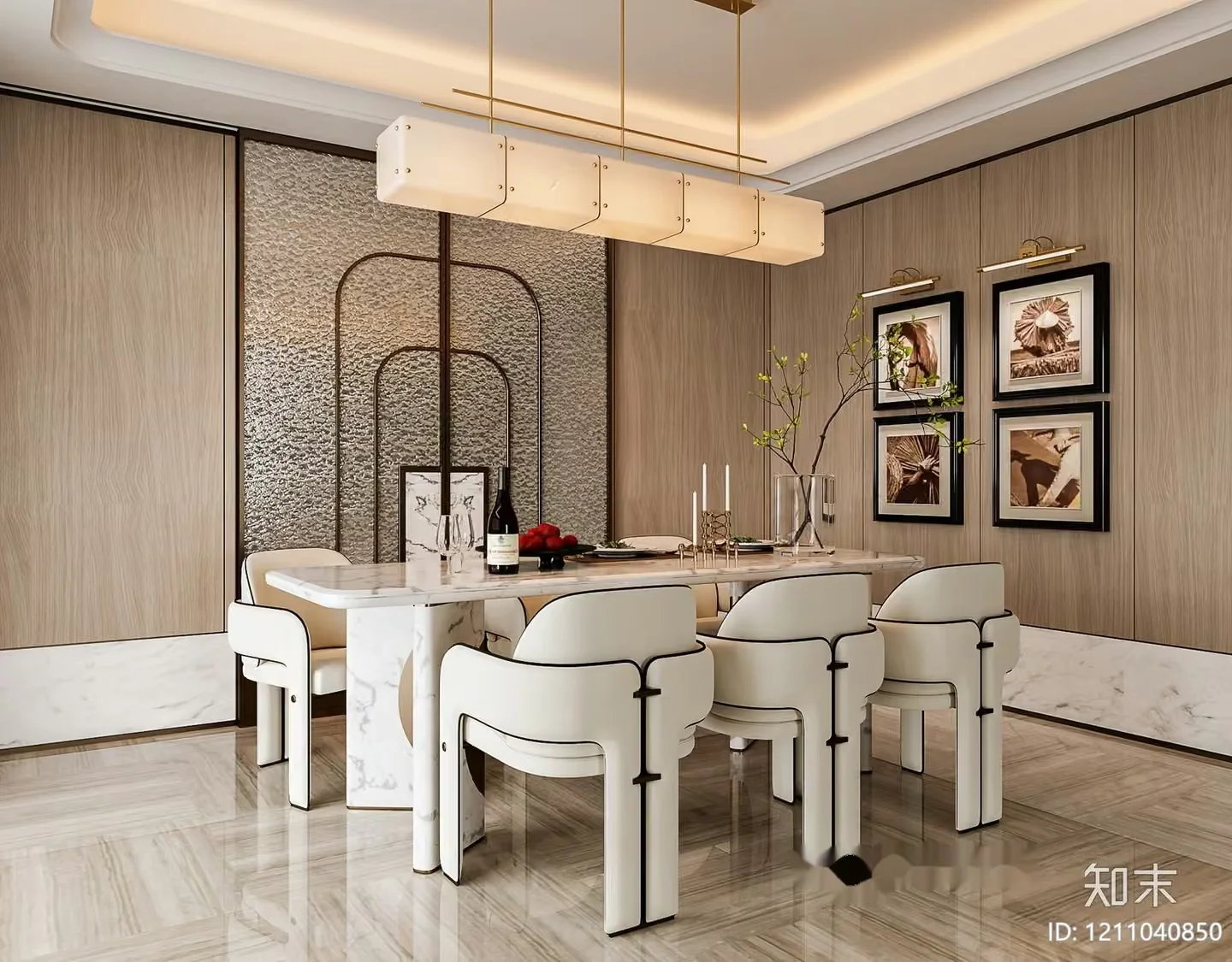 Modern Dining Room 3D Model – 22499 – VRAY Render