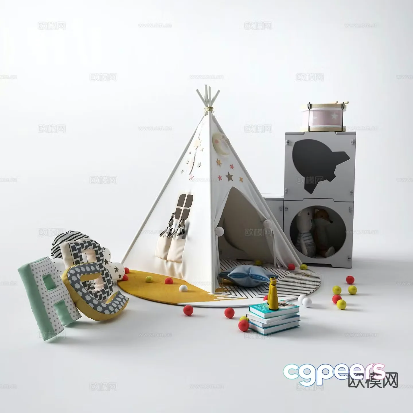 Modern children’s tent 3d model