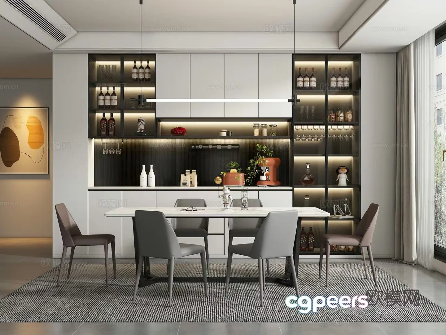 Modern restaurant 3d model