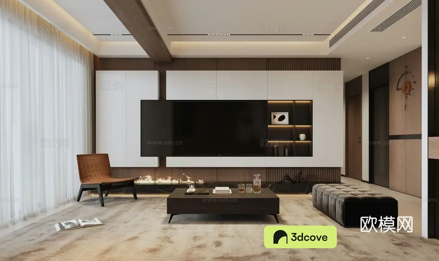 Italian minimalist TV wall