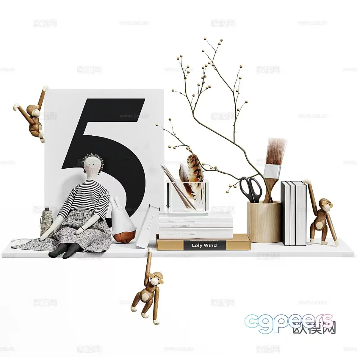 Modern book jewelry ornaments 3d model