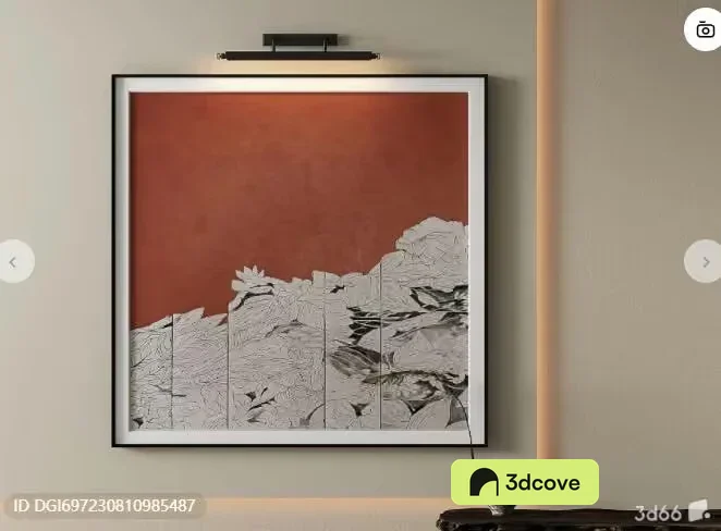 A Framed Picture Of A Mountain Range
