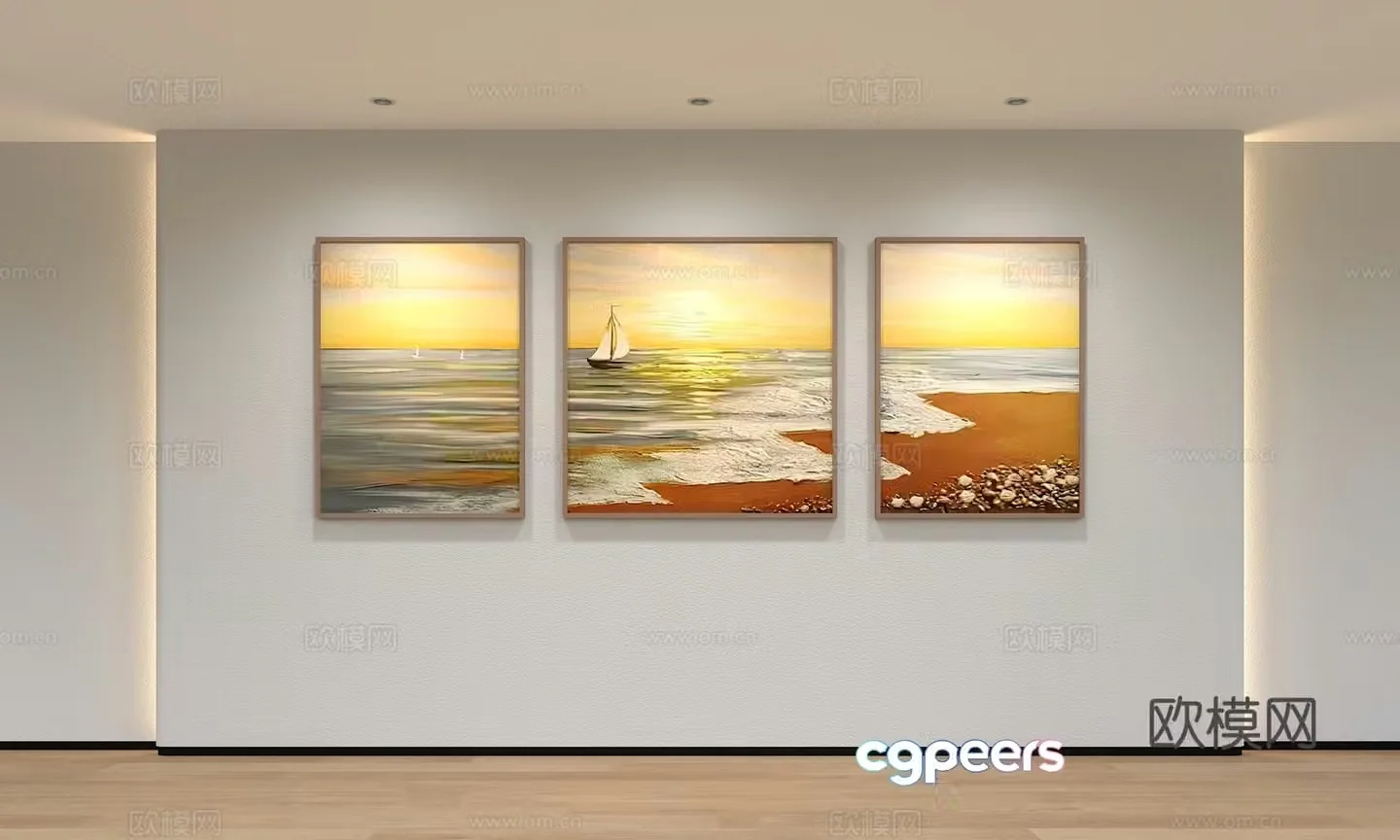 Modern living room decoration painting 3d model