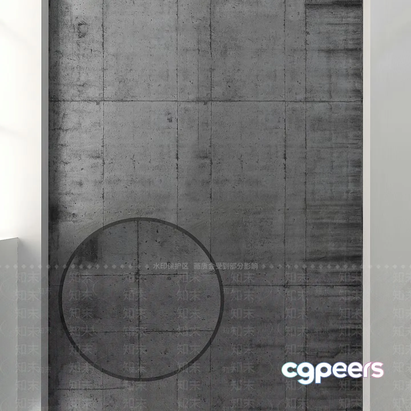 Grey Concrete Wall 3D Model – 5795 – VRAY Render