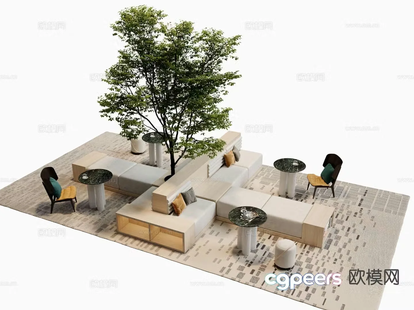 Office sofa lobby sofa booth sofa 3d model