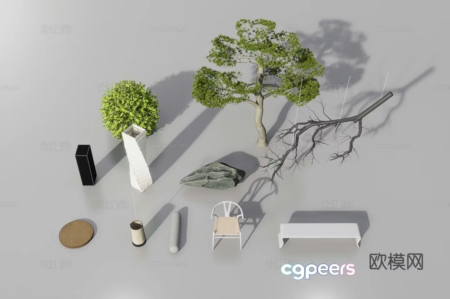 3d model of interior decoration items