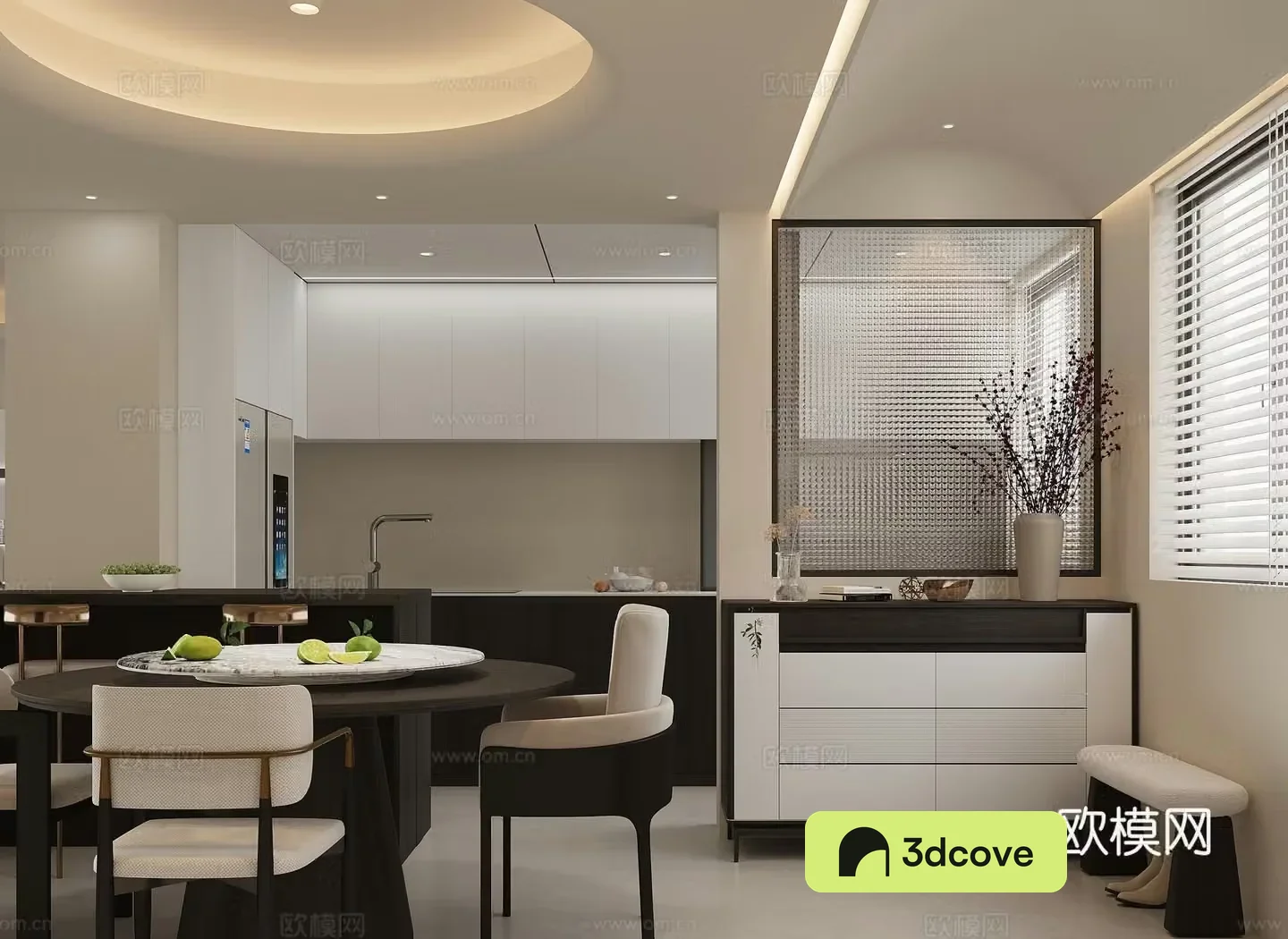 Modern restaurant sideboard dining table and chair wine cabinet dining table