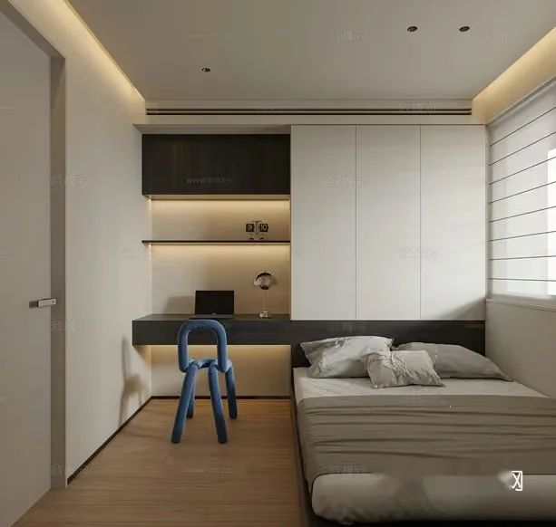 A Modern Room With A Bed 3D Model – 10228 – CORONA Render