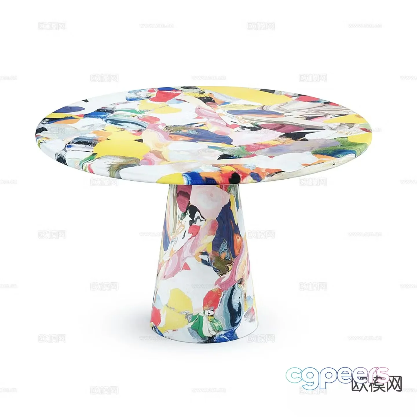 Meltingpot modern dining table and chairs 3d model