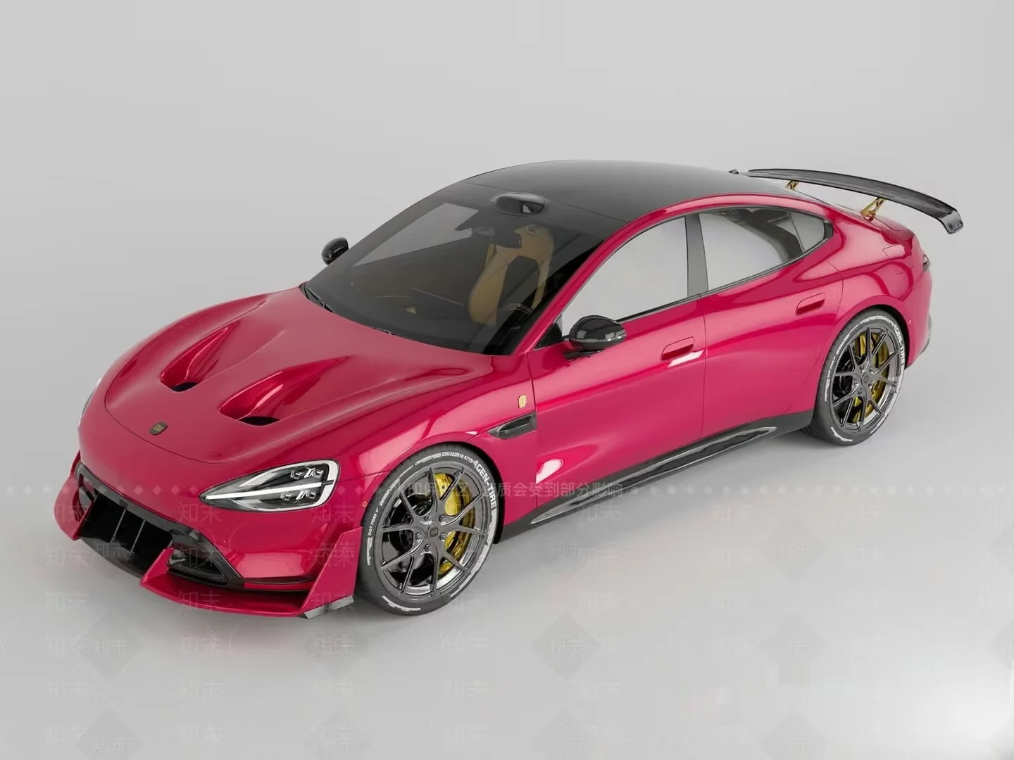 The Image Features A Sleek Red Sports Car 3D Model – 7538 – VRAY Render