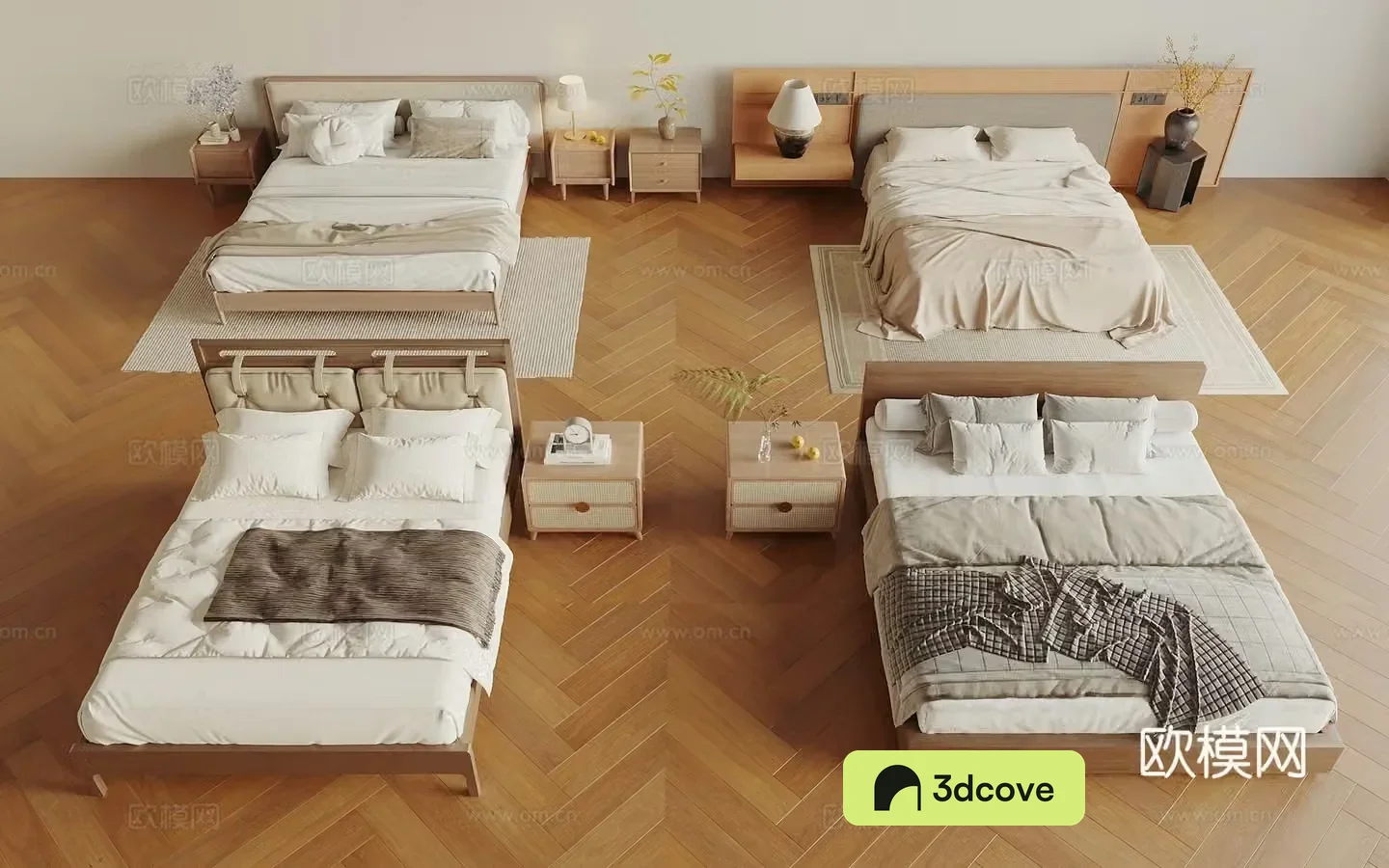 Wasabi Middle Style Double Bed Wasabi Middle Style Double Bed Medium Style Double Bed 3D Model
