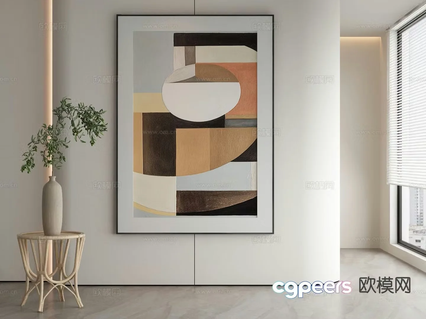 Modern decorative painting abstract painting 3d model