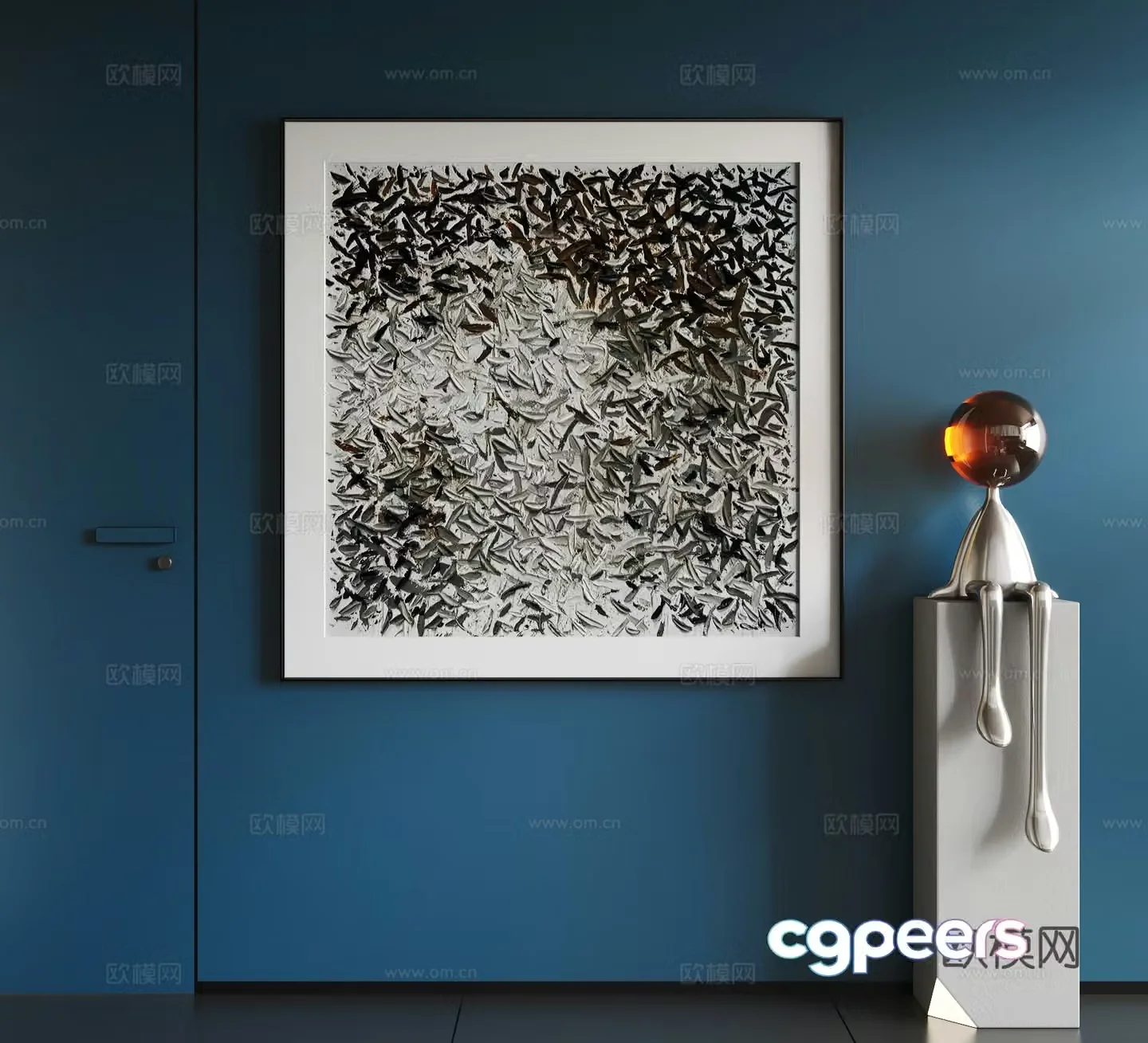 Modern abstract hanging paintings Modern minimalist hanging paintings Modern light luxury hanging paintings Modern Italian hanging paintings 3D model