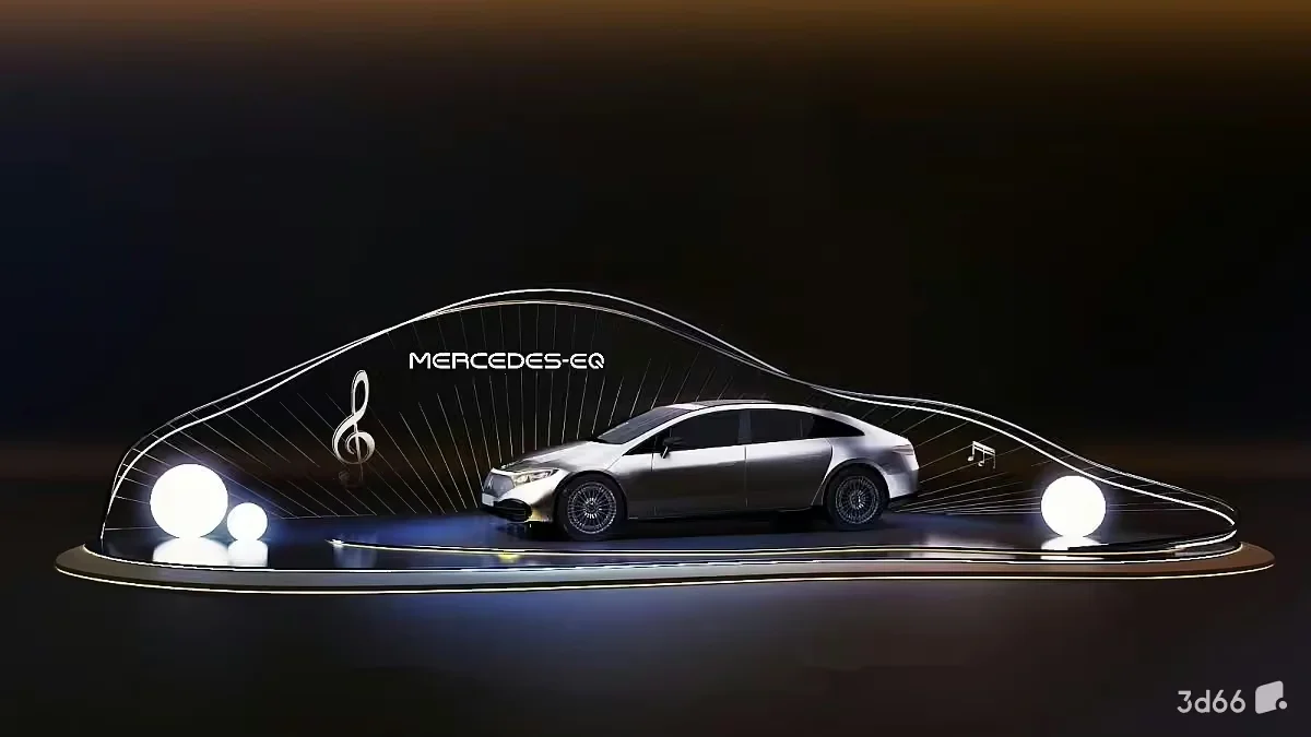 A Silver Mercedes Car 3D Model – 22487 – VRAY Render