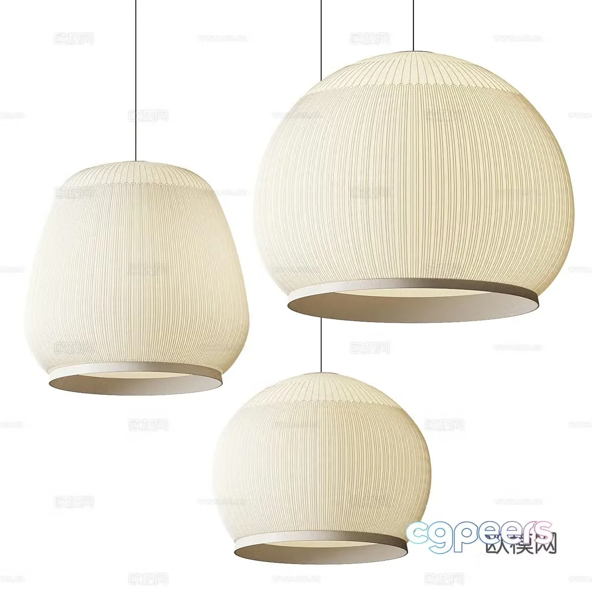 New Chinese lantern chandelier 3d model